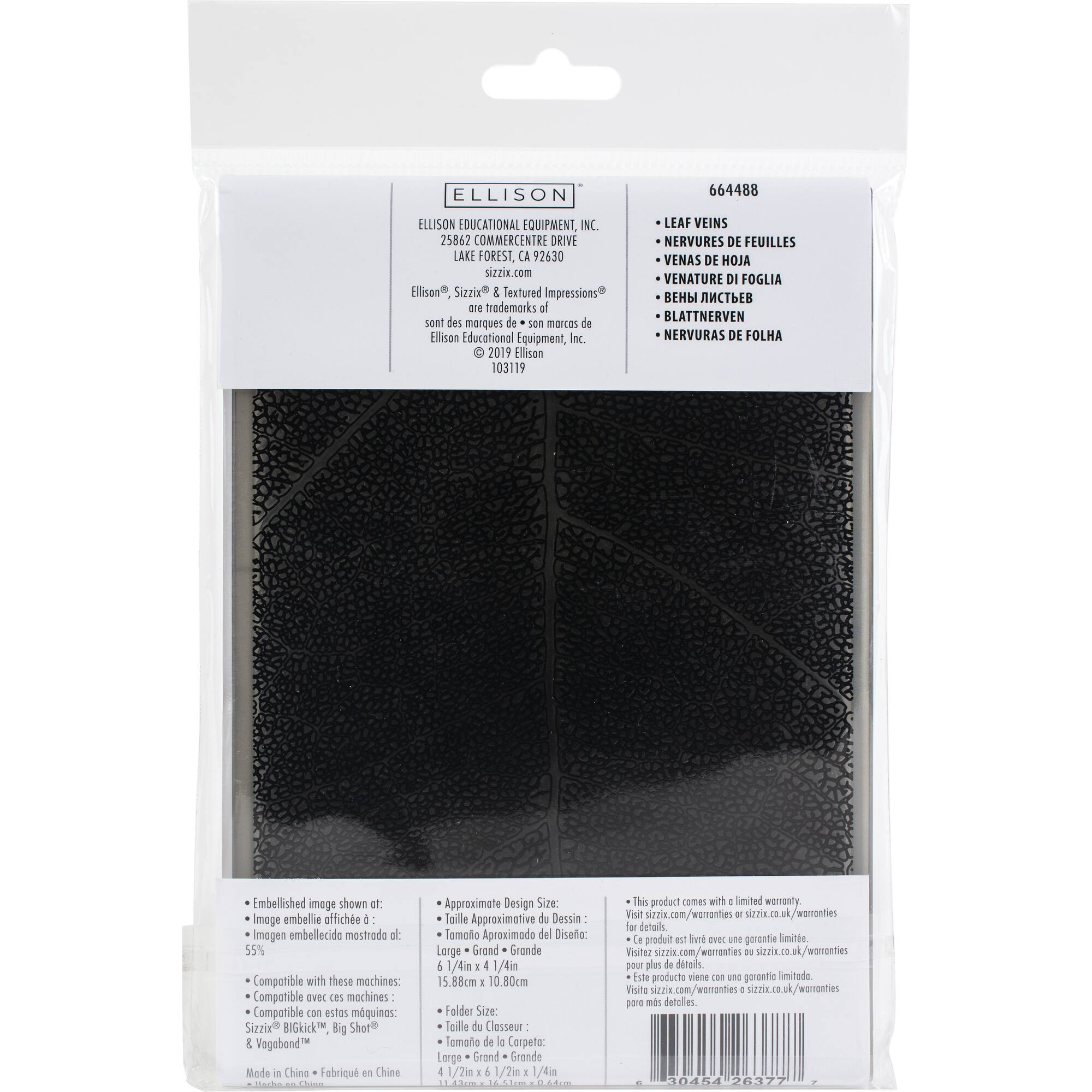 Sizzix® 3D Textured Impressions® Leaf Veins Embossing Folder